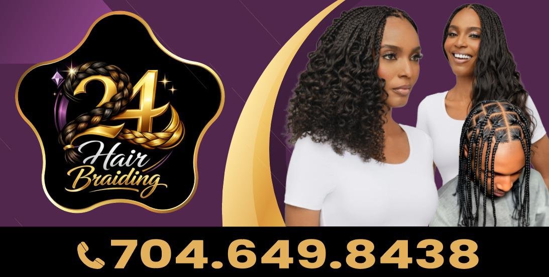 24 Hair Braiding Logo